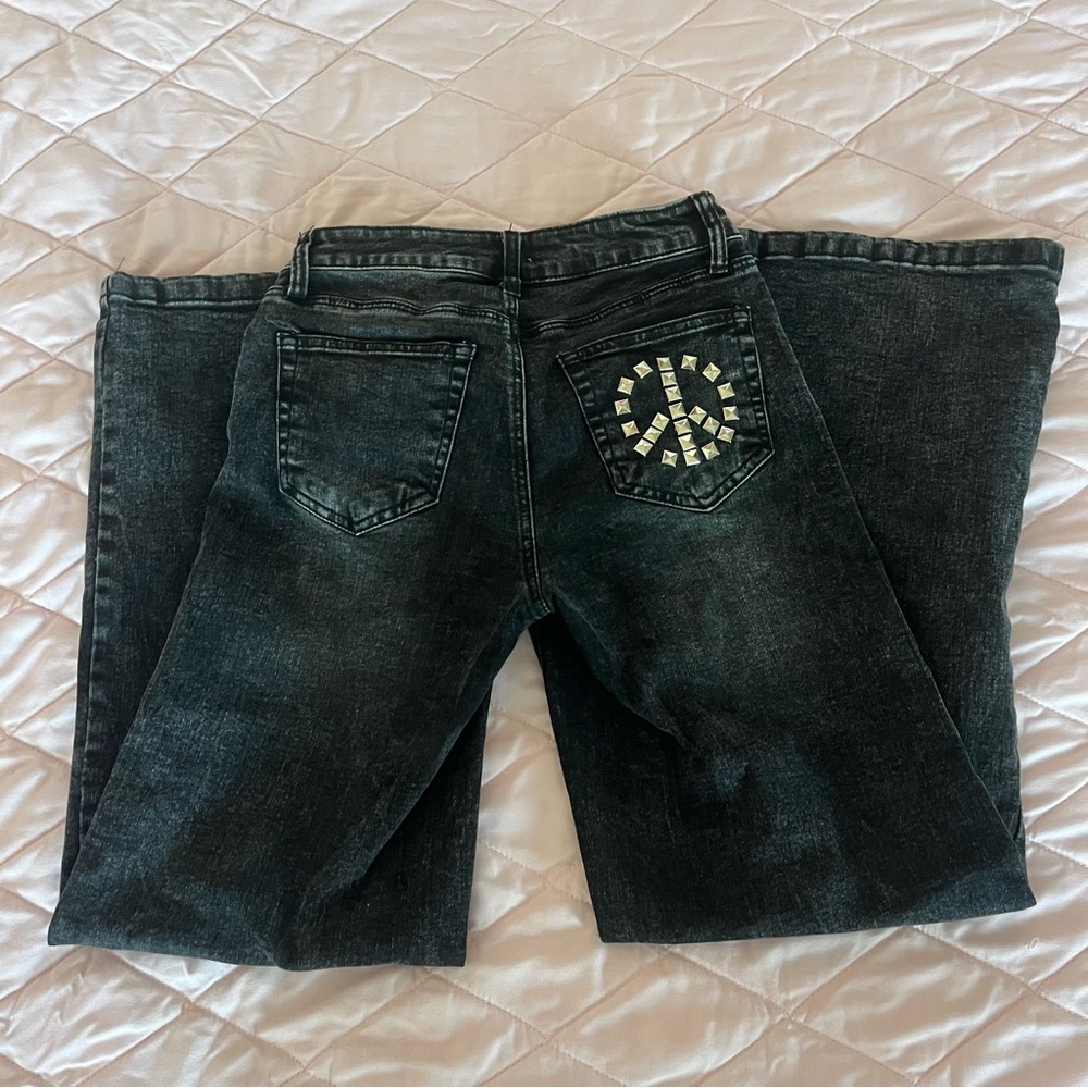 Fire & Rain | Black Acid Wash Mid Rise Jeans w/ Pocket Detail